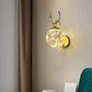 Hdc Fairy Glass Ball Stag Modern Copper Metal Lighting Wall Light (Gold, Warm White)