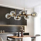 HDC Modern 8-Light Golden Smoke Glass Globe Chandelier for Living Room, Dining Area