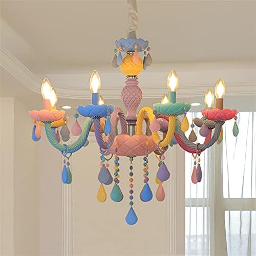 HDC 6 Lights Colorful Kids Fantasy Chandelier Ceiling Light for Children’s Room