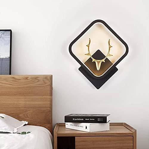 HDC LED Stag Golden Deer Square Wall Lamp Light- Warm White, Gold, Black