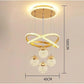 Ojaro Modern Gold Crystal LED Pendant Chandelier Light for Dining Room, Living Room & Bedroom