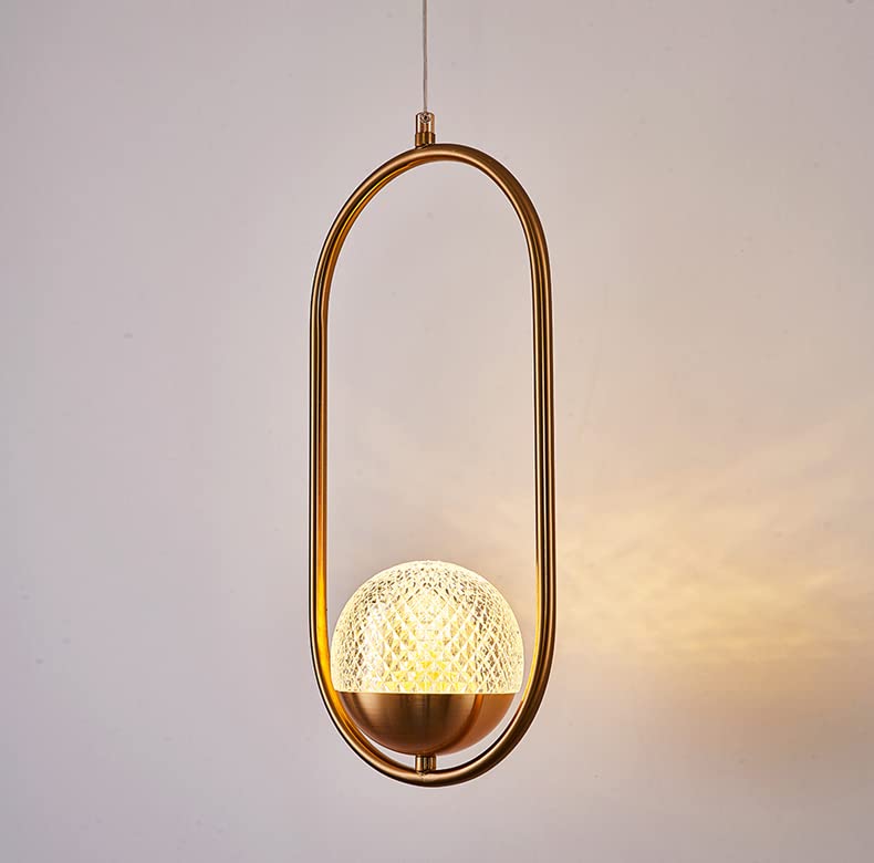 HDC Modern Oval Glass Pendant Light for Bedroom, Living Room