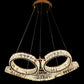 HDC 3 Ring Crystal Ring Modern LED Chandelier For Dining, Living Room- Tricolor