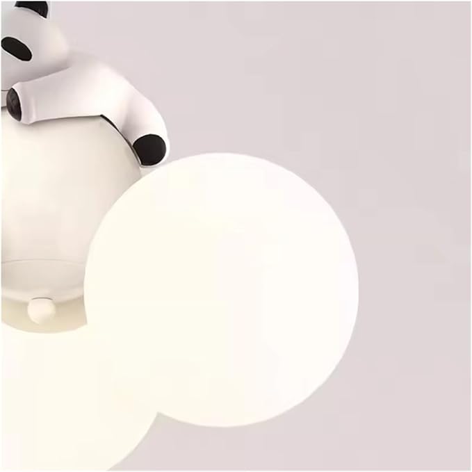 HDC Kids Cloud Pendant Chandelier Light with Playful Panda Figurine for Nursery & Kids Room