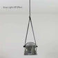 Hdc 1 Light Led Glass Smokey Black Pendant Lamp With Leather Strap Ceiling Light - Tricolor