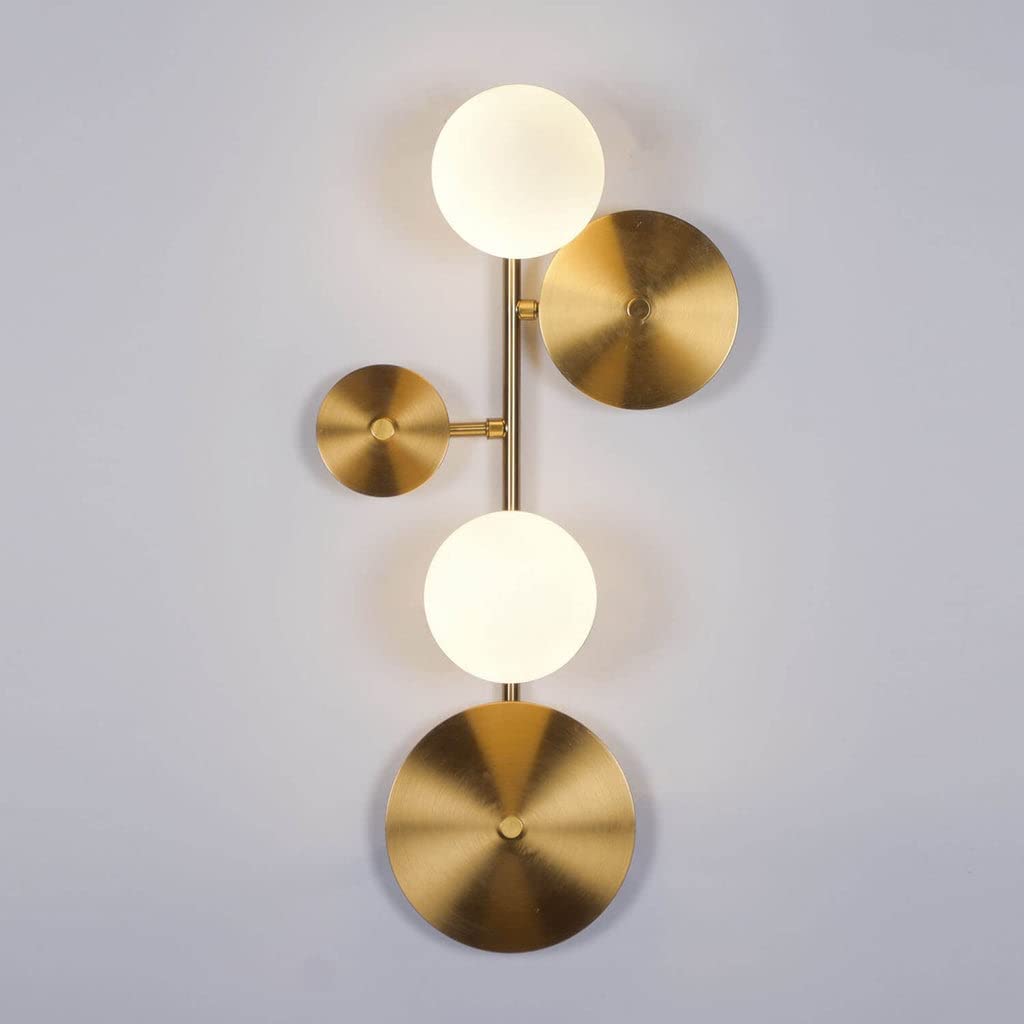 Hdc Mid Century Metal With Frosted Glass Globe Wall Lamp