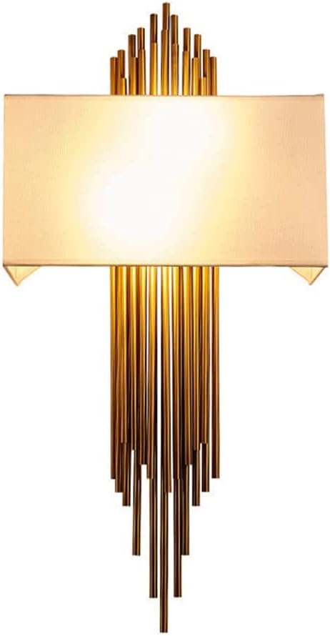 HDC White Shade Modern Gold Metal Wall Light For Drawing Room - Warm White