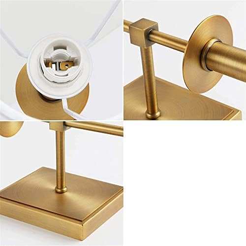 HDC 1-Light Antique Brass Classic Vintage Industrial Wall Light with White Fabric Shade