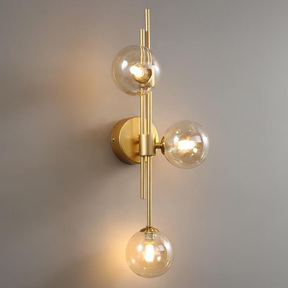 HDC 3 Light Metal Glass Ball Wall Light - Warm White