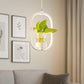 Hdc 18w Modern Hanging LED Pendant Light with Built-in Glass Planter Decorative Ceiling Lamp- Warm White