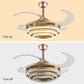 HDC Invisible Golden Rings Ceiling Fan Chandelier With Remote Control 4 Retractable Abs Blades - Tricolor