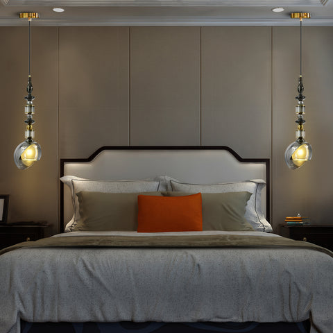 HDC Luxury Amber/Smoke Glass Pendant Light for Living Room & Bedroom