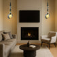 HDC Luxury Amber/Smoke Glass Pendant Light for Living Room & Bedroom