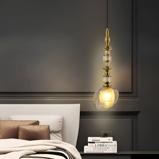 HDC Luxury Amber/Smoke Glass Pendant Light for Living Room & Bedroom