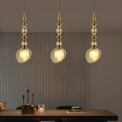 HDC Luxury Amber/Smoke Glass Pendant Light for Living Room & Bedroom