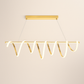 Hdc Gold Electroplated LED Pendant Chandelier Twisty Curl Lights Dining Room Lamp - Tricolor