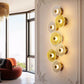 HDC 7 Light Modern Golden Glass Led Wall Art Lamp - Warm White