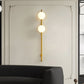 HDC 1200mm Minimalist Vertical Wall Lamp with Frosted Glass Globe Luxury Modern Gold Wall Light