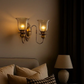 HDC 2 Light Vintage Brass Gold Metal Wall Light for Living Room Drawing Room Bedroom