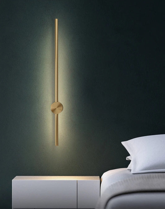 HDC Led Gold Long Tube Wall Light- Tricolor