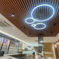 Hdc 4 Light 4 Rings Big Full Spread Gold LED Chandelier Hanging Lamp- Tricolor