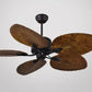 Hdc tropical Wind Wooden Palm Leaf residential Ceiling Fan Remote Controlled - Dark Wood