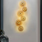 HDC 6 Light Modern Golden Glass Led Wall Art Lamp - Warm White