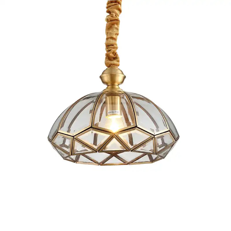 Antique brass and sales glass pendant light
