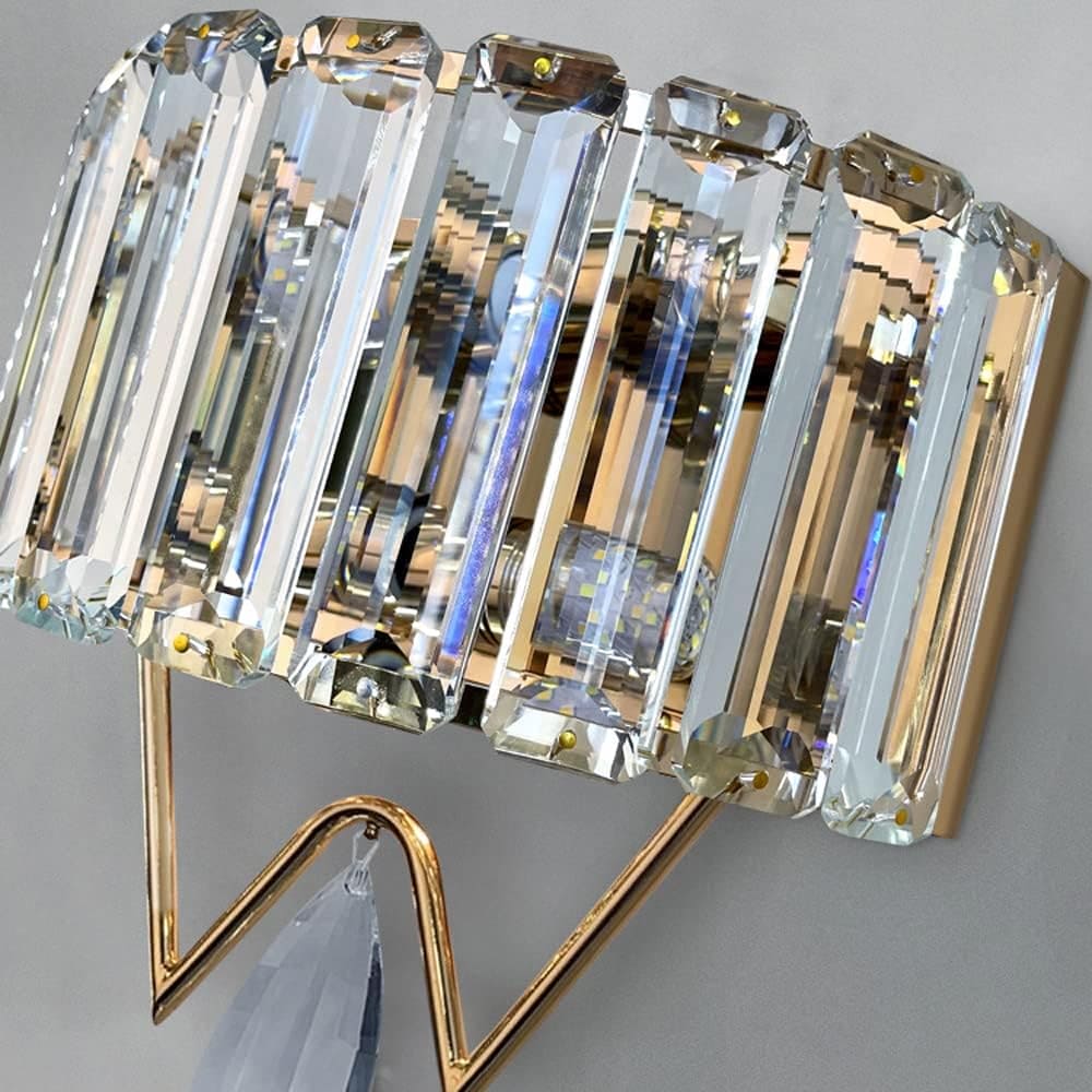 Hdc Clear Crystal Shade Wall Sconce for Living Room
