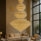 HDC 1200*1800mm Luxury Modern Crystal Double Height Chandelier For Staircase