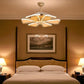 Hdc 52 inch 6 Petal Ceiling Fan Chandelier 52 Inch Gold Led 3 Color Setting Control With Remote