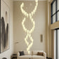 HDC Double Spiral Bird Cage Led Double Height Stair Chandelier - Warm White