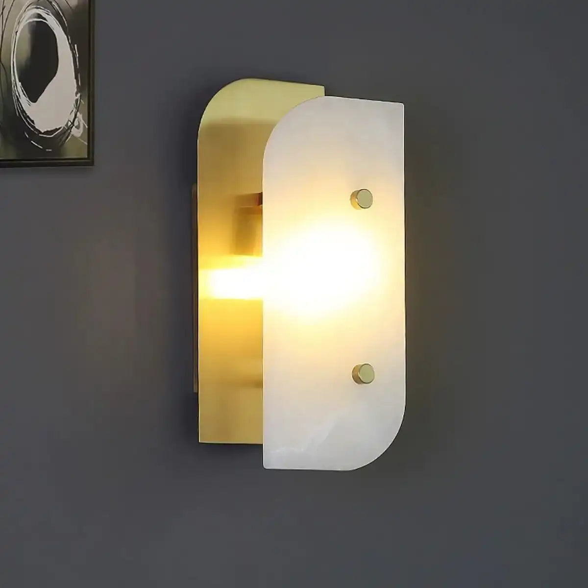 Hdc Modern Gold Finish Oval Body Marble Plate LED Wall Light