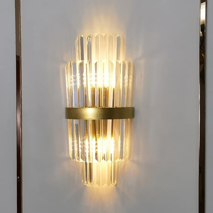 HDC 24w Crystal Modern Gold Metal Wall Light - Warm White