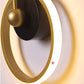 HDC 14W Black Gold Round Shape LED Wall Lamp with Pendulum- Warm White