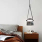 Hdc 1 Light Led Glass Smokey Black Pendant Lamp With Leather Strap Ceiling Light - Tricolor