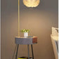 HDC Luxury Feather Shade Floor Lamp with Gold Arch Stand With USB Charging