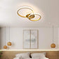 Hdc Modern 2 Ring Gold Flush Mount Ceiling Lighting Chandelier