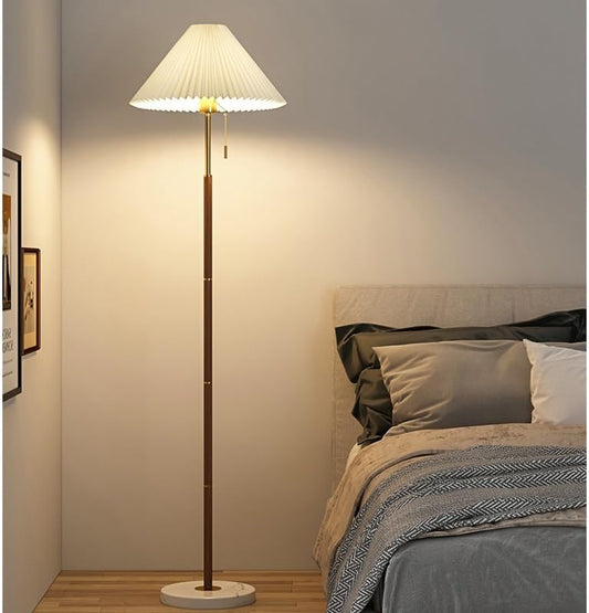 Hdc Bedroom Bedside Sofa Study Floor Lamp Retro Light Wood Grain Floor Lamp