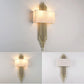 HDC White Shade Modern Gold Metal Wall Light For Drawing Room - Warm White