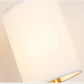 HDC Simple Brushed Gold Wall Sconce with White Fabric Shade Modern Wall Light