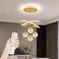 Ojaro Modern Gold Crystal LED Pendant Chandelier Light for Dining Room, Living Room & Bedroom