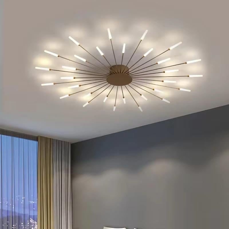 HDC 28 Lights Gold Body Acrylic Led Chandelier Ring For Living Room Lamp - Warm White