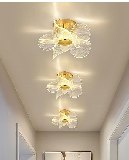 HDC 180mm Golden Flower LED Chandelier Ceiling Light For Living Room