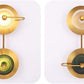 Hdc Modern Creative Double Headed Golden Metal White Green Glass Body Wall Light