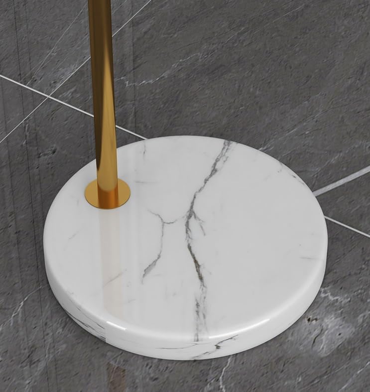 HDC Metal Arch Tall Vintage Floor Lamp with 360°Adjustable Lampshade Standing Marble Base