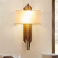 HDC White Shade Modern Gold Metal Wall Light For Drawing Room - Warm White
