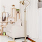 HDC Vintage Style Adjustable Antique Brass Floor Lamp for Living Room & Bedroom