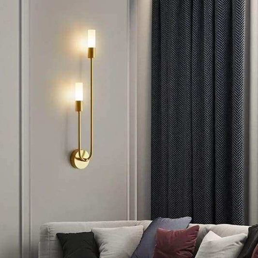 Hdc Modern Industrial Golden Metal 2 Light Brass Wall Lamp ko