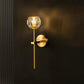 HDC Modern Gold Body Glass Wall Light for Bedroom, Living Room